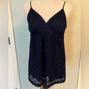 Express Navy blue baby doll style top Sz S